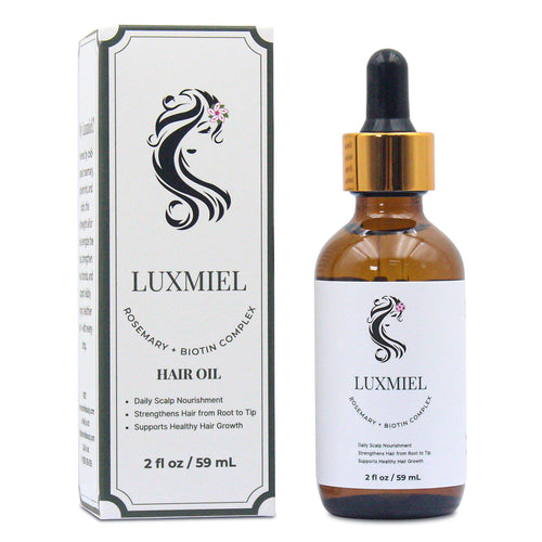Luxmiel Rosemary Oil for Hair Growth Organic, 100% Pure Organic Rosemary Mint Scalp & Hair Strengthening Oil for Eyebrow and Eyelash 60ml - 2 Oz