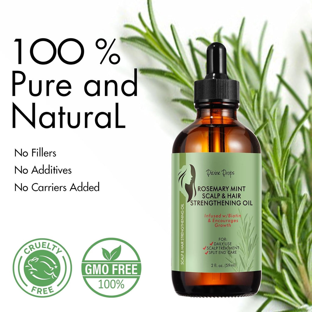 Divine Drop by Lixmiel Organics Rosemary Mint Scalp & Hair Strengthening Oil