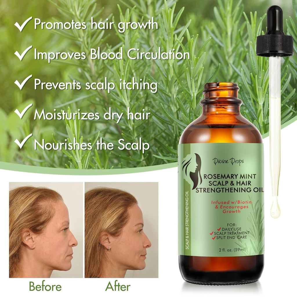 Divine Drop by Lixmiel Organics Rosemary Mint Scalp & Hair Strengthening Oil