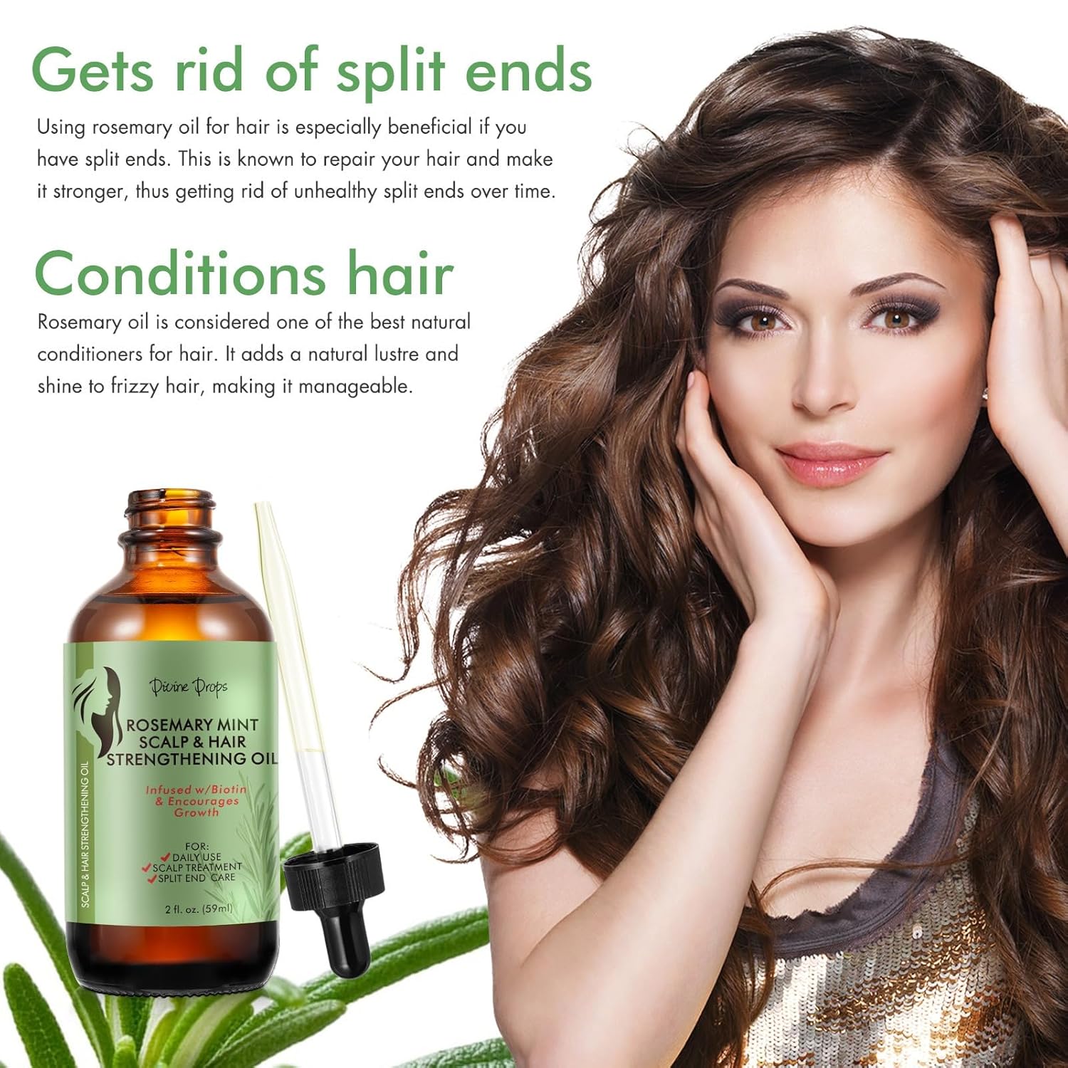 Divine Drop by Lixmiel Organics Rosemary Mint Scalp & Hair Strengthening Oil