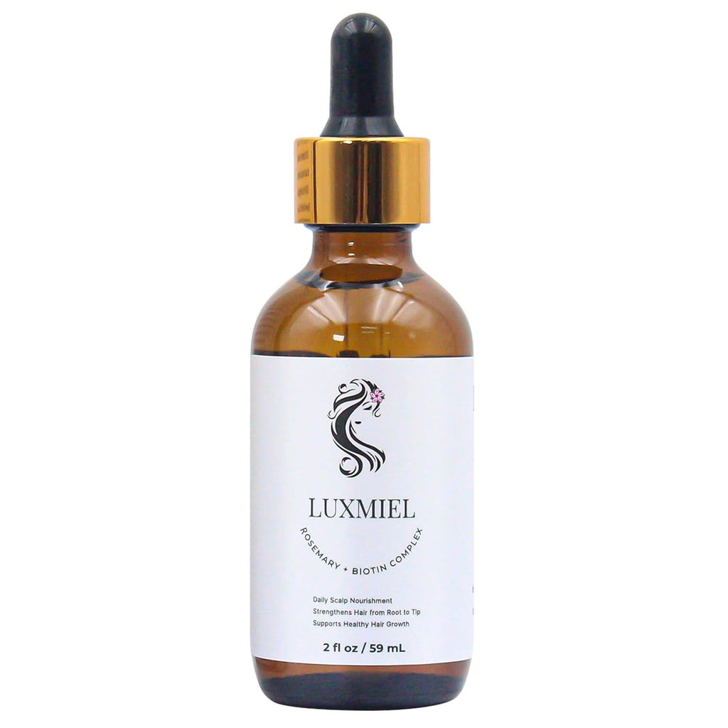 Luxmiel Rosemary Oil for Hair Growth Organic, 100% Pure Organic Rosemary Mint Scalp & Hair Strengthening Oil for Eyebrow and Eyelash 60ml - 2 Oz