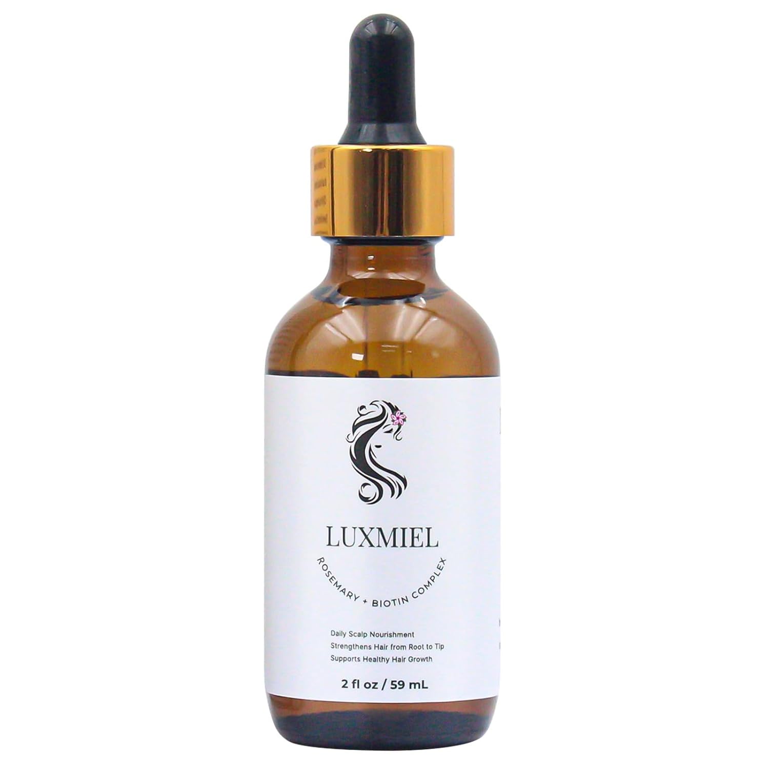 Luxmiel Rosemary Oil for Hair Growth Organic, 100% Pure Organic Rosemary Mint Scalp & Hair Strengthening Oil for Eyebrow and Eyelash 60ml - 2 Oz